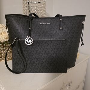 Michael Kors Black Tote Bag with Wristlet